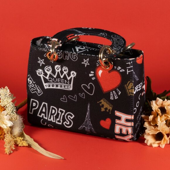 3 AM Forever Fashionnovab Graffiti Bag Clutches Color black - Picture 3 of 9